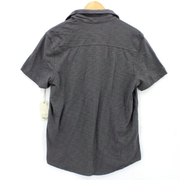Mutual Weave Shirt Mens Gray Button Down Short Sleeve Collared Size Medium M NWT - Picture 7 of 9